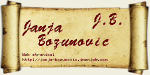 Janja Božunović vizit kartica